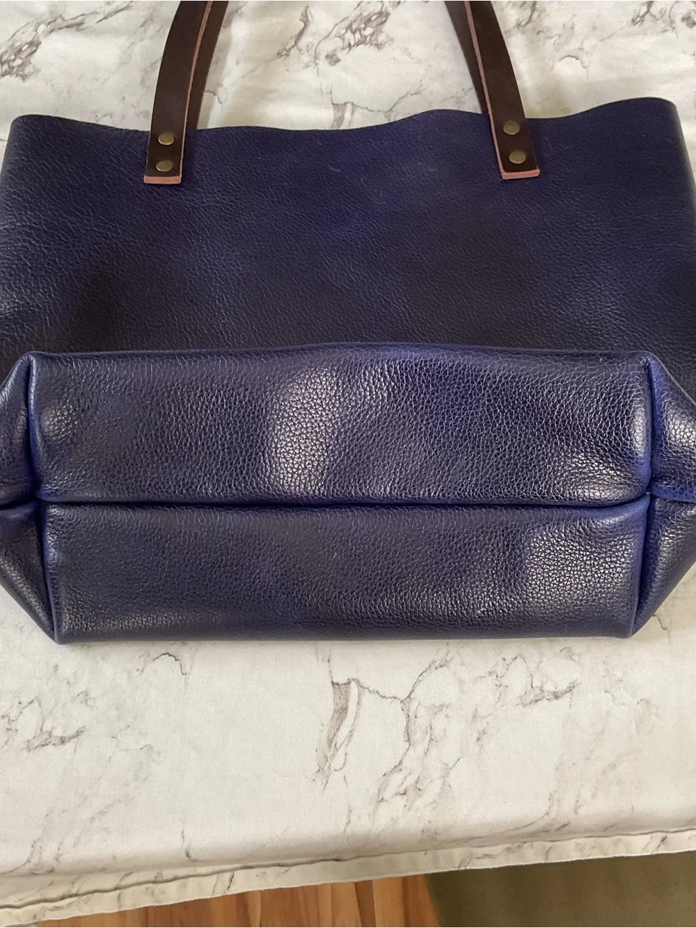 Portland Leather Company medium tote in Cobalt